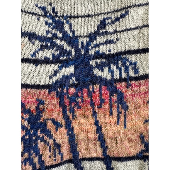 Free People Palm Breeze 3/4 Sleeve Pullover Knit Sweater Sky Multi S Oversized - Picture 6 of 8